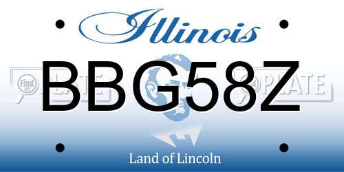 BBG58Z Illinois License Plate