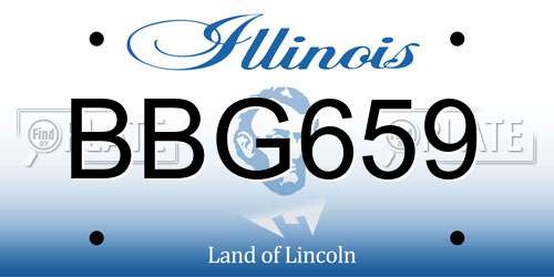 BBG659 Illinois License Plate