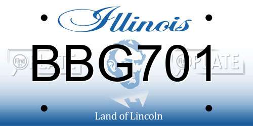 BBG701 Illinois License Plate