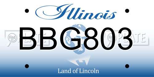 BBG803 Illinois License Plate