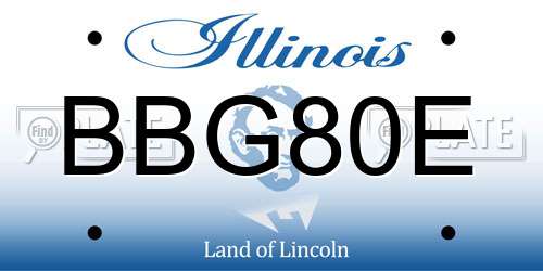 BBG80E Illinois License Plate
