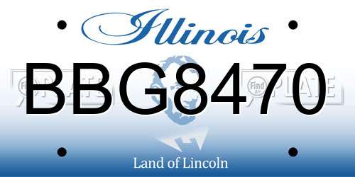 BBG8470 Illinois License Plate
