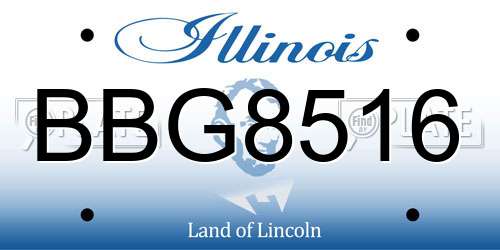 BBG8516 Illinois License Plate
