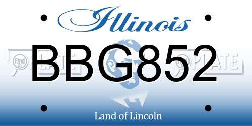 BBG852 Illinois License Plate