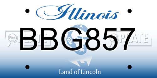 BBG857 Illinois License Plate