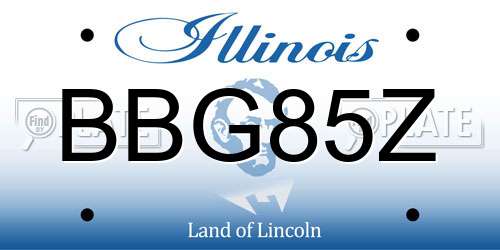 BBG85Z Illinois License Plate