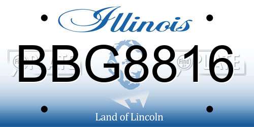 BBG8816 Illinois License Plate