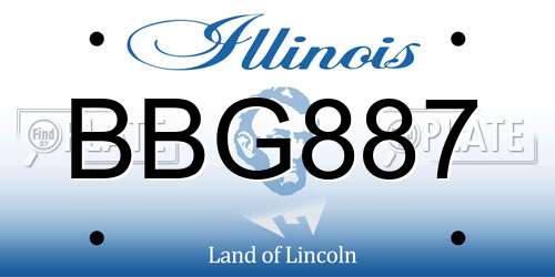 BBG887 Illinois License Plate