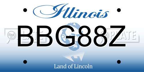 BBG88Z Illinois License Plate