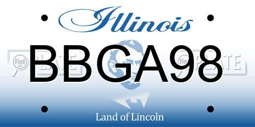 BBGA98 Illinois License Plate
