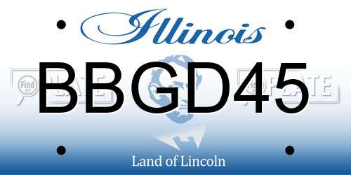 BBGD45 Illinois License Plate