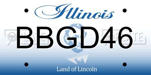 BBGD46 Illinois License Plate
