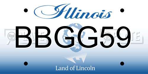 BBGG59 Illinois License Plate