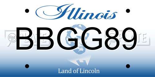 BBGG89 Illinois License Plate