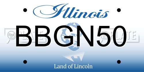 BBGN50 Illinois License Plate
