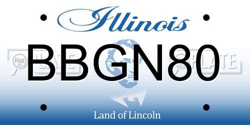 BBGN80 Illinois License Plate
