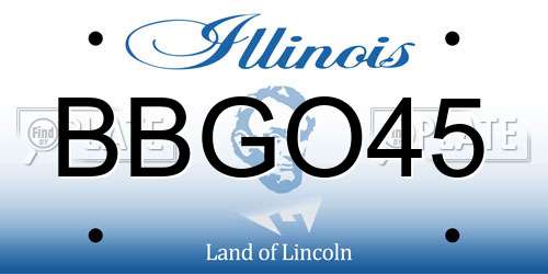 BBGO45 Illinois License Plate