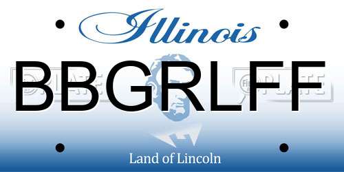 BBGRLFF Illinois License Plate