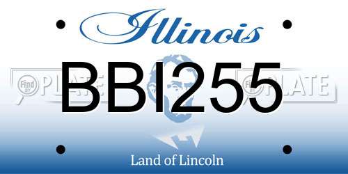 BBI255 Illinois License Plate
