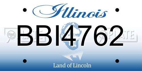 BBI4762 Illinois License Plate