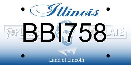 BBI758 Illinois License Plate