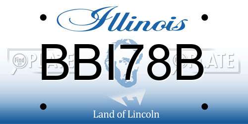 BBI78B Illinois License Plate