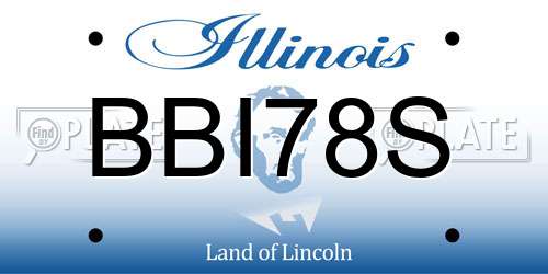 BBI78S Illinois License Plate