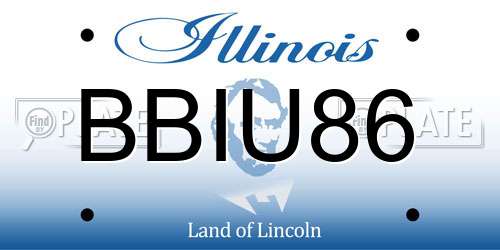 BBIU86 Illinois License Plate