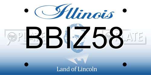 BBIZ58 Illinois License Plate