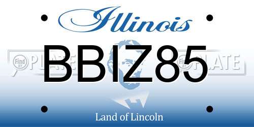BBIZ85 Illinois License Plate