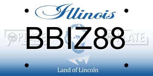 BBIZ88 Illinois License Plate
