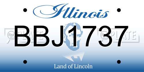 BBJ1737 Illinois License Plate