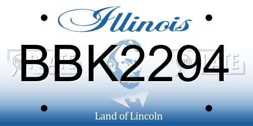 BBK2294 Illinois License Plate