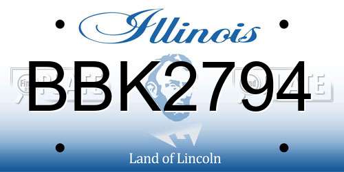 BBK2794 Illinois License Plate