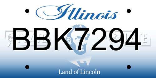 BBK7294 Illinois License Plate
