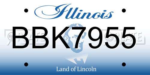 BBK7955 Illinois License Plate