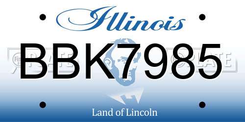 BBK7985 Illinois License Plate