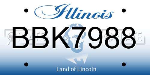 BBK7988 Illinois License Plate