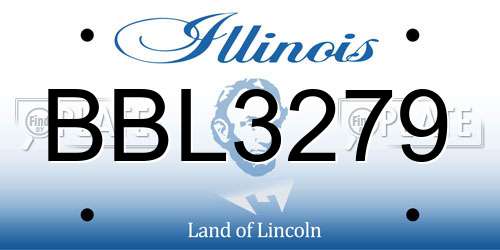 BBL3279 Illinois License Plate
