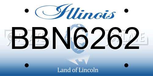 BBN6262 Illinois License Plate
