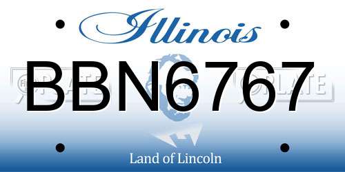 BBN6767 Illinois License Plate