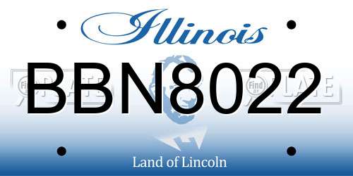 BBN8022 Illinois License Plate
