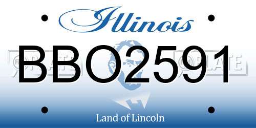BBO2591 Illinois License Plate