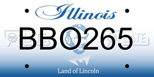 BBO265 Illinois License Plate