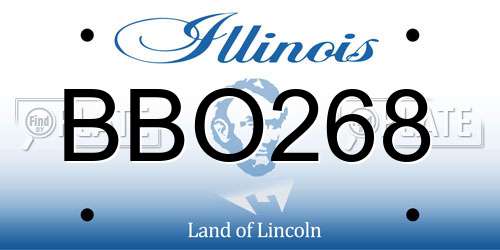 BBO268 Illinois License Plate