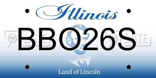 BBO26S Illinois License Plate
