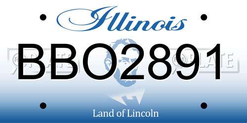 BBO2891 Illinois License Plate