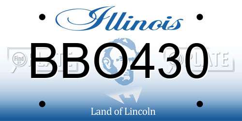 BBO430 Illinois License Plate