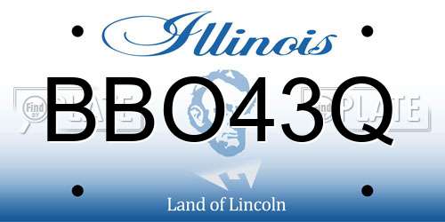 BBO43Q Illinois License Plate