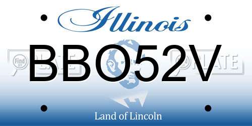 BBO52V Illinois License Plate